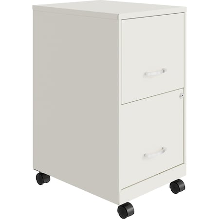 Nusparc 2-Drawer Mobile Vertical File Cabinet, 14.2" x 18" x 26.5", White NPRVF218AMWE